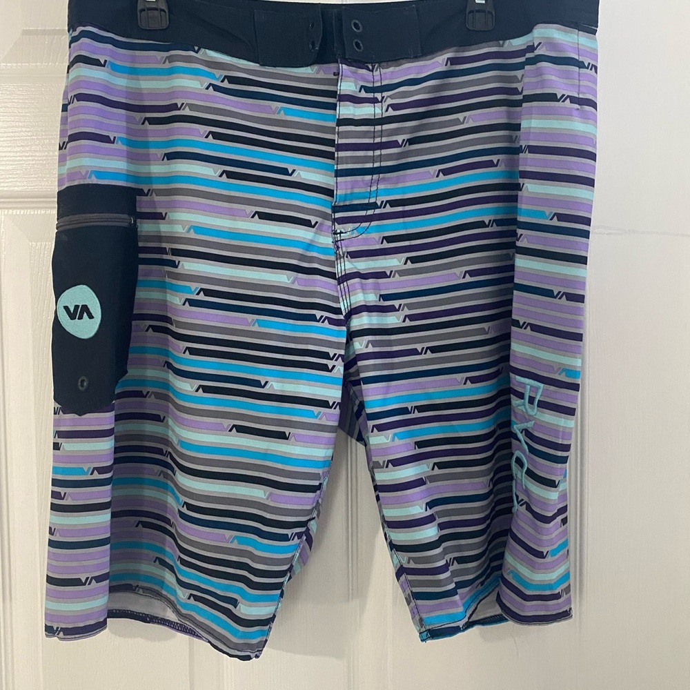 RVCA Men's Multicolor Striped Board Shorts